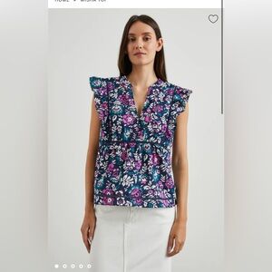 Rails Black and Pink Misha Flutter Sleeve top